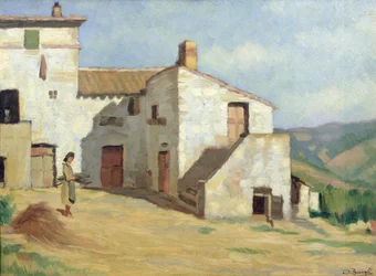 Campesina en la granja